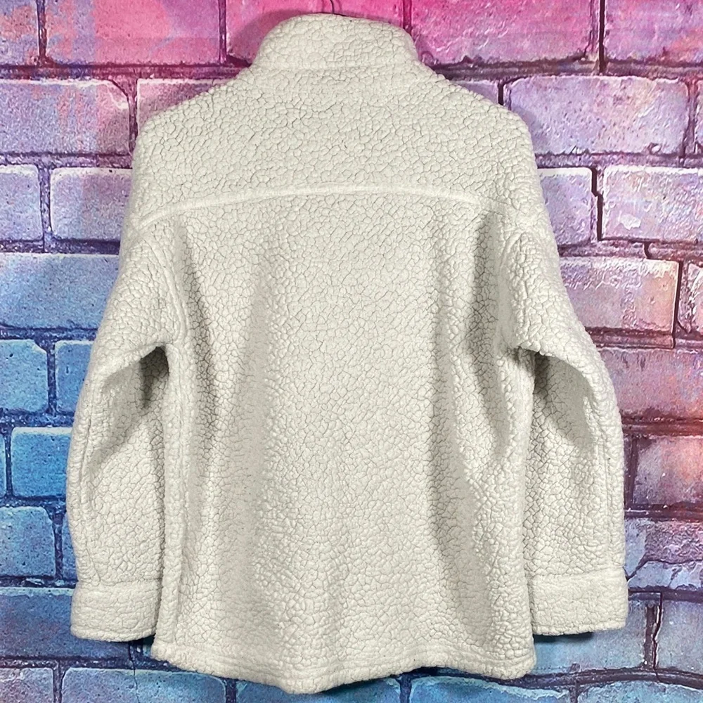 32 Degrees Heat Women’s Sherpa Fleece Jacket XS/S Cream Button-Up Teddy Coat - Picture 5 of 8